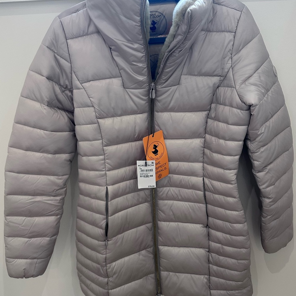 SAVE THE DUCKS Light Gray Puffer Jacket